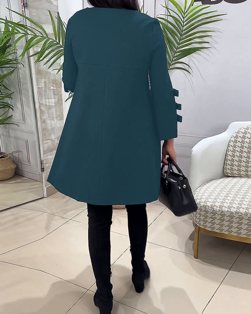Hatie™ | Casual jurk met lange mouwen en knie lengte