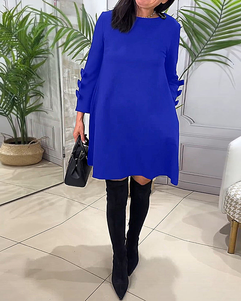 Hatie™ | Casual jurk met lange mouwen en knie lengte