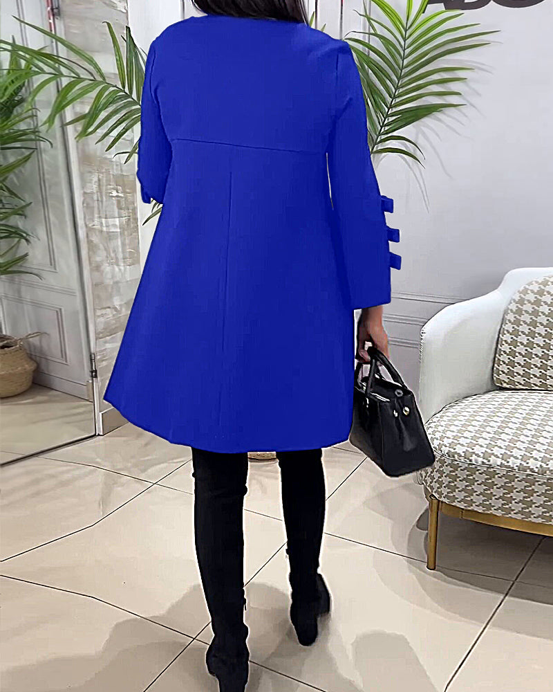 Hatie™ | Casual jurk met lange mouwen en knie lengte