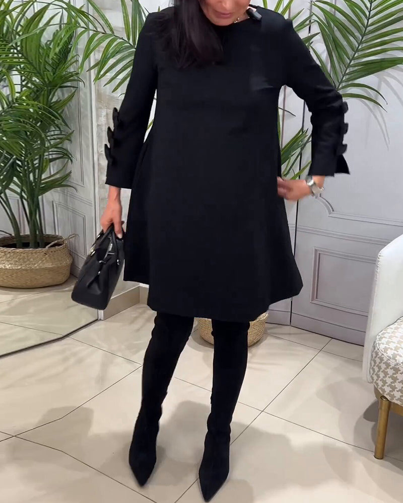 Hatie™ | Casual jurk met lange mouwen en knie lengte