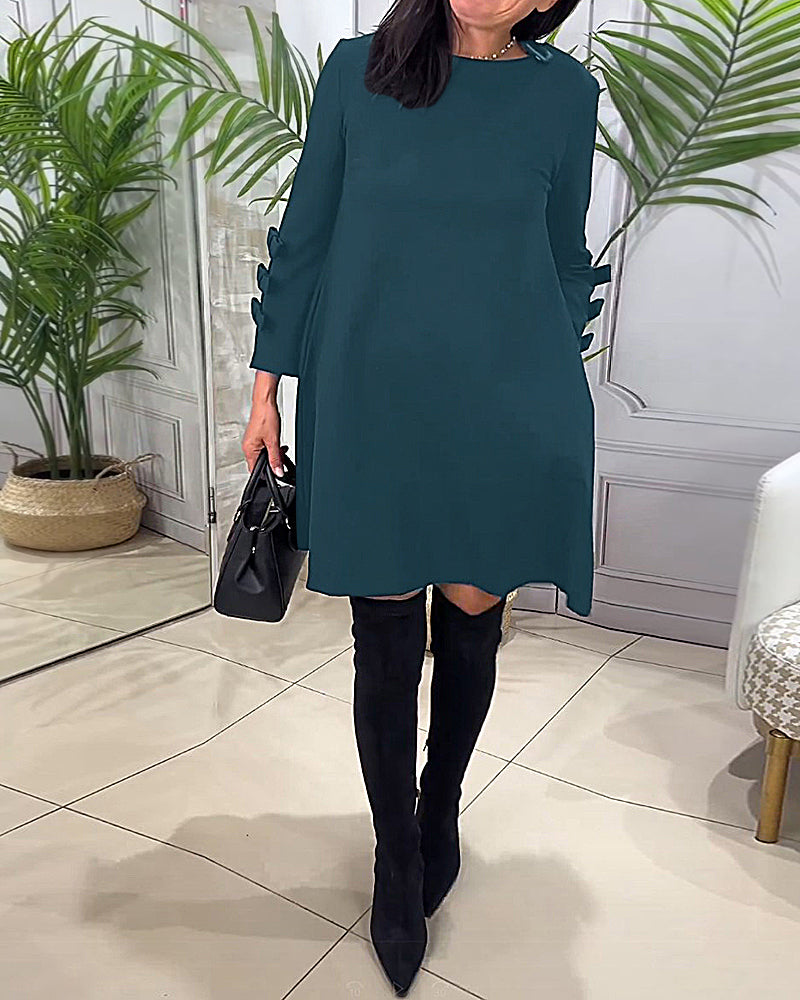 Hatie™ | Casual jurk met lange mouwen en knie lengte