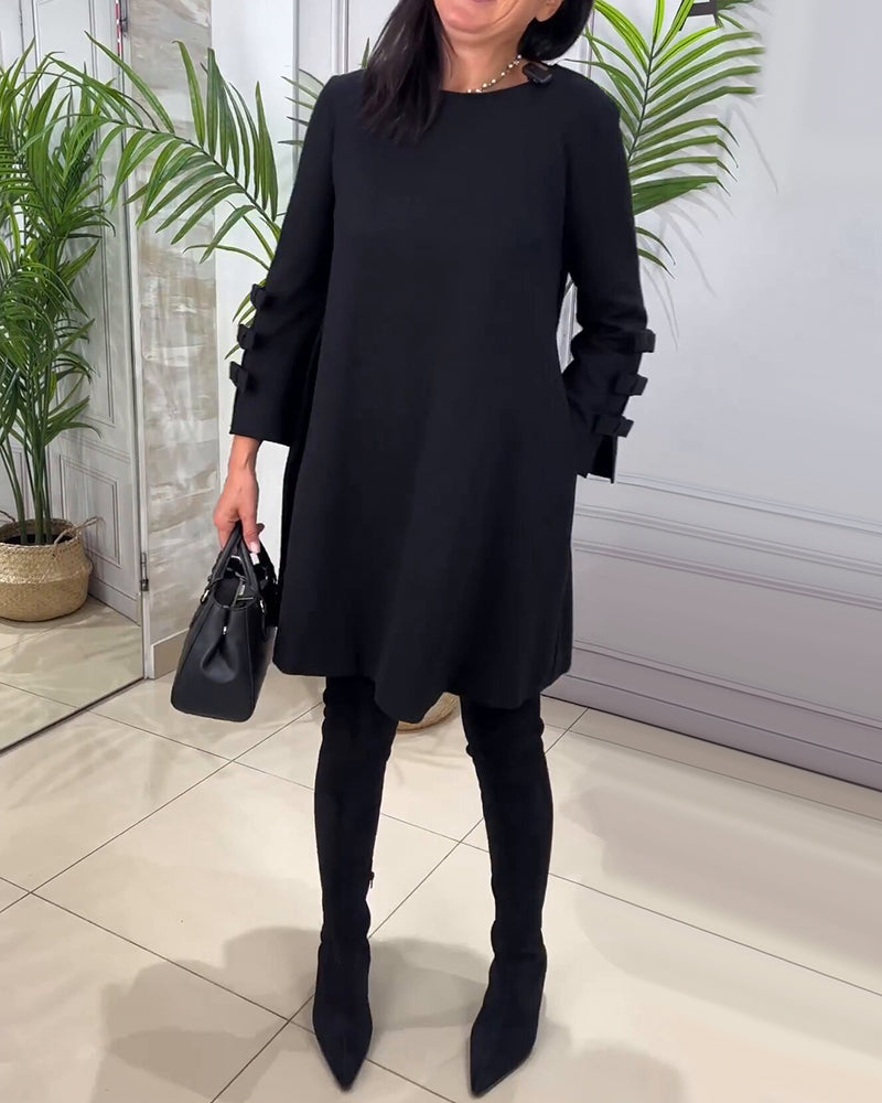 Hatie™ | Casual jurk met lange mouwen en knie lengte