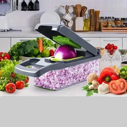 16-in-1 MultiSlice™ | Voedselhakker en Rasp Met Handvat voor Keukenbereiding