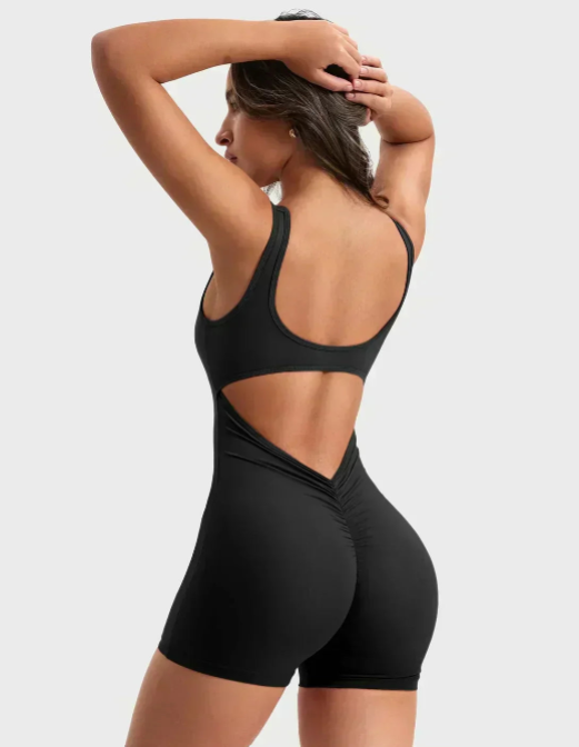 Stralende Ondersteuning™ |De V-Back Romper met Ingebouwde Beha