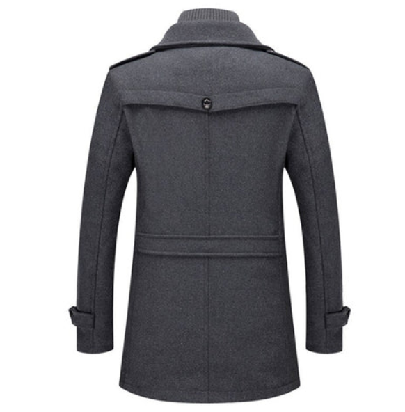 Classic Wool Overcoat™ | Heren Wollen Mantel met Dubbele Kraag