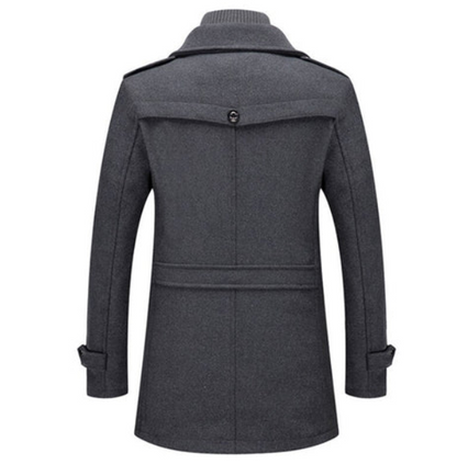Classic Wool Overcoat™ | Heren Wollen Mantel met Dubbele Kraag