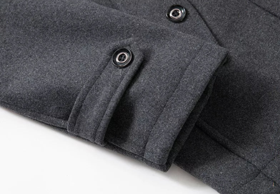 Classic Wool Overcoat™ | Heren Wollen Mantel met Dubbele Kraag