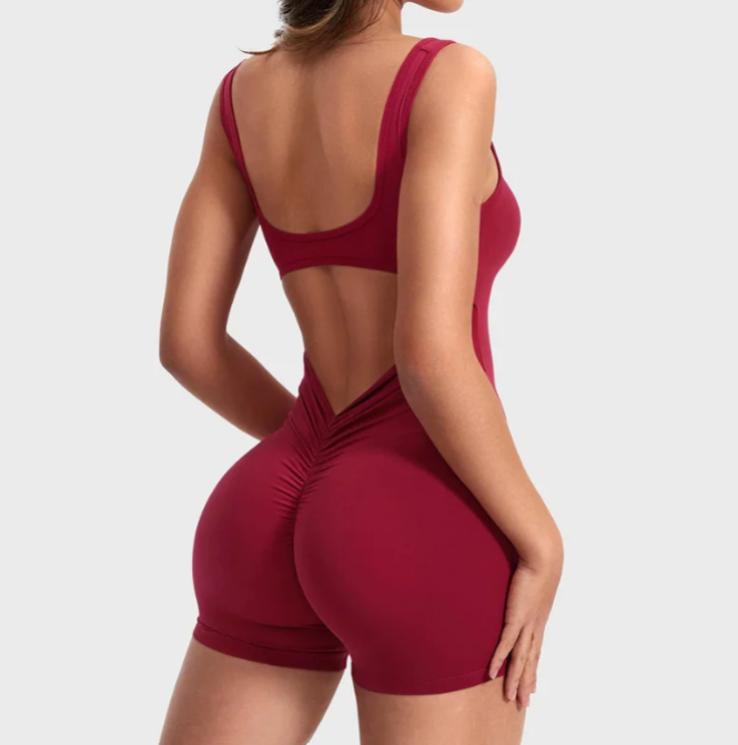 Stralende Ondersteuning™ |De V-Back Romper met Ingebouwde Beha