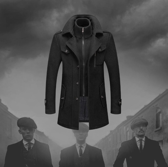 Classic Wool Overcoat™ | Heren Wollen Mantel met Dubbele Kraag