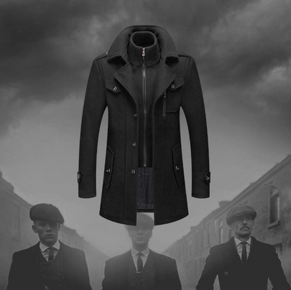 Classic Wool Overcoat™ | Heren Wollen Mantel met Dubbele Kraag